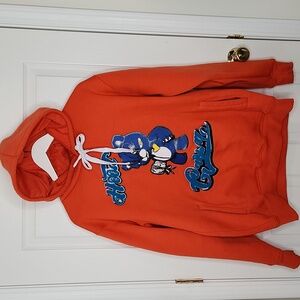 Men's Bleeker & Mercer orange fleece hoodie sweatshirt Hood Crown size L